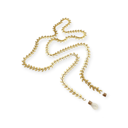 glasschain gold steel with leafs1